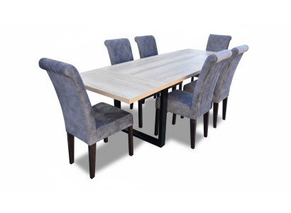 Klassische Set Esstisch + 6x Stühle Lehn Stuhl Garnitur Tische Esszimmer Gruppe