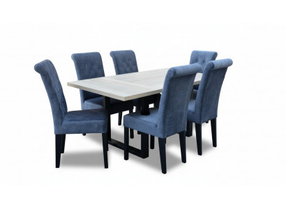 Luxus Esszimmer Design Garnitur 7tlg. Set Tisch + 6 Stuhl Modern Komplett Neu
