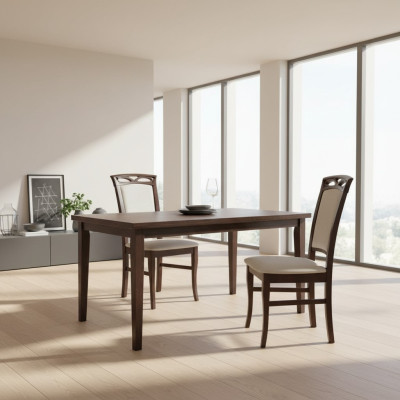 Massivholz Stuhl Esszimmerstuhl Designer Textil Holzstuhl Stühle Esszimmerstühle