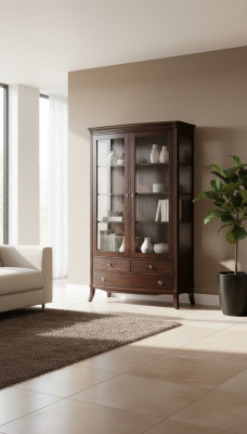 Wohnzimmer Möbel Klassische Vitrine Holz Glas Glasschrank Schrank Vitrinen Neu