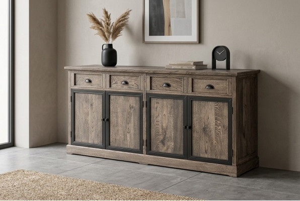 Designer Kommode Anrichte Side Low Board Schrank Wohn Zimmer Regal Holz Luxus