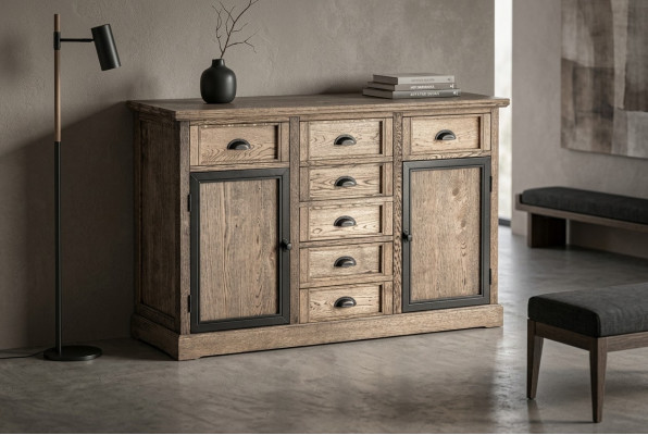 Konsolentisch Braun Holz Schublade Regal Beistelltisch Anrichte Kommode Möbel