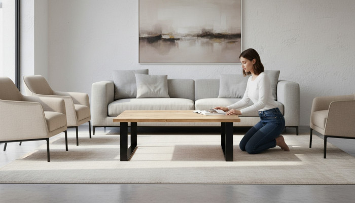 Designer Couchtisch Glastisch Sofa Bestell Tisch Tische Braun Holz Loft Möbel