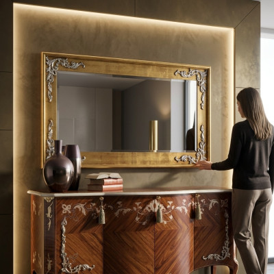 Designer Moderner Großer Spiegel Wandspiegel Echt Holz Rahmen Hängespiegel Klassik Neu