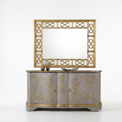 Klassischer Designer Spiegel Wandspiegel Barock Rokoko 150x114cm Holz Rahmen