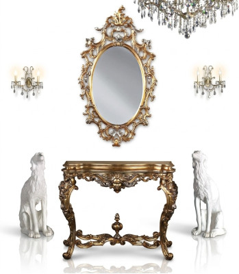 Moderner Großer Luxus Spiegel Wandspiegel Echt Holz Rahmen Hängespiegel Luxus Möbel