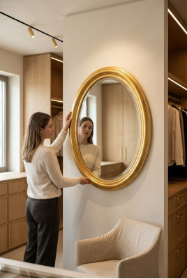 Spiegel Wandspiegel Design Dielen Wohnzimmer Bad Holz Glas Design Barock Rokoko