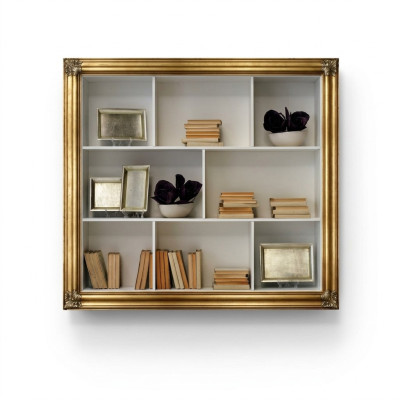 Wandregal Regal Bücherschrank Bücherregal Wohnzimmer Wand Luxus