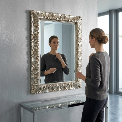Klassischer Großer Spiegel Wandspiegel Hängespiegel Holzrahmen Garderobe SP6890