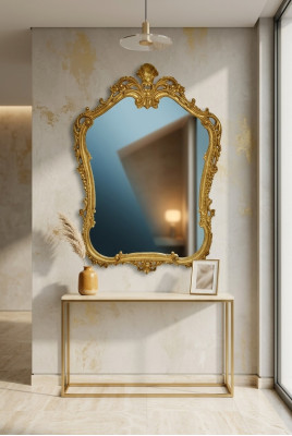 Spiegel Wandspiegel Barock Rokoko Dielen Wohnzimmer Bad Holz Glas Design SP7560