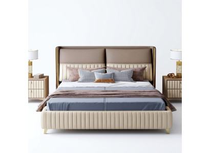 Bett 3 tlg. Schlafzimmer Set Design Modern Luxus Schlafzimmer Nachttisch