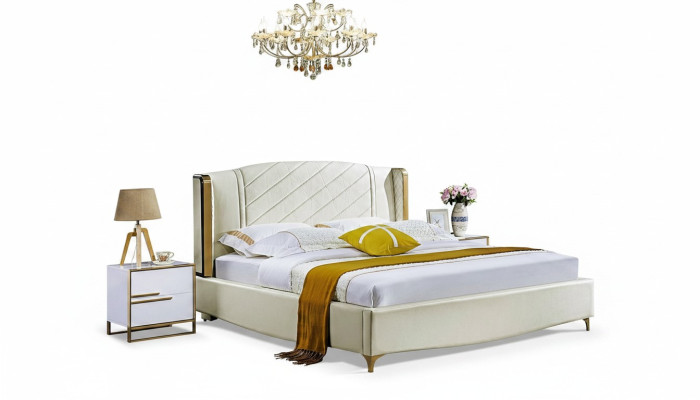 Designer Polster Doppelbett Betten Bett Schlafzimmer Ehebett Textil Leder Neu