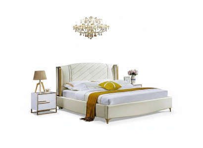 Designer Polster Doppelbett Betten Bett Schlafzimmer Ehebett Textil Leder Neu