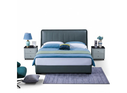 Design Doppelbett Lederbett Betten Bett Leder Polster Schlafzimmer Ehe. 180x200