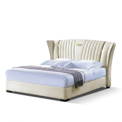 Holzbett Bett Doppelbett Echtholz Schlafzimmer Hotel Betten 180x200cm Lederbett