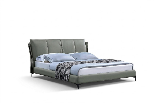 Lederbett Polster Bett Bettgestell Luxus Schlafzimmer Möbel Grün Design Leder