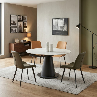 Esszimmer Design Möbel Stuhlgruppe Tisch 4 Lehn Stühle Set Garnitur Neu