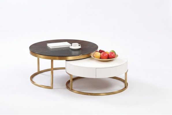 Set 2x Couchtisch Kaffeetisch Beistelltisch Deko Designer Wohnzimmertisch