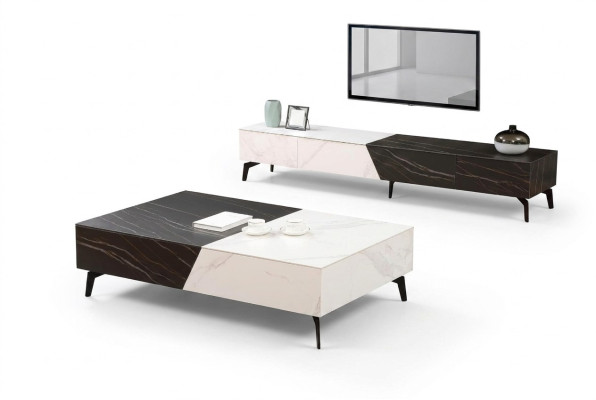 Holztisch Tisch Couchtisch Beistelltisch Sofa Design Wohnzimmer Hochglanz 130x80