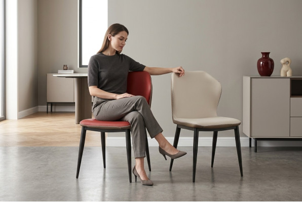 Stuhl 1x Ess Zimmer Polster Fernseh Lounge Club Stuhl Textil Leder Sitz