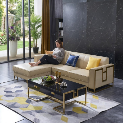 Sofa Ecksofa L Form Sessel Couchtisch Hocker Ecksofa Polster 2tlg. Neu