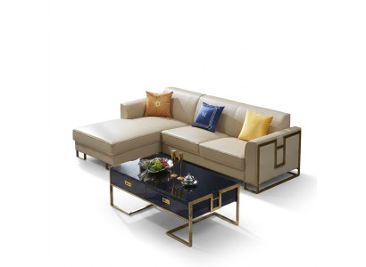 Sofa Ecksofa L Form Sessel Couchtisch Hocker Ecksofa Polster 2tlg. Neu