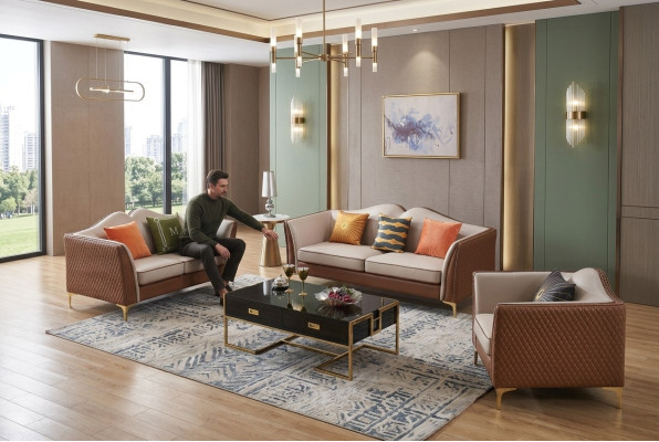 Sofagarnitur 3+1 Sitzer Klassischer Couchen Wohnlandschaft Sofas Polster