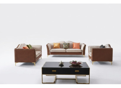 Sofagarnitur 3+2+1 Sitzer Klassischer Wohnlandschaft Sofas Deko Couchen Neu