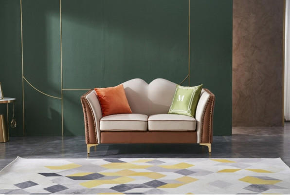 Klassische Zweisitzer 2er Sitzer Sofa Couch Polster Leder Couchen Sitz