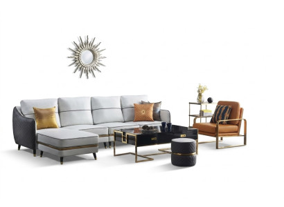 Modernes Sofa Ecksofa L Form Couchtisch Hocker Ecksofa Polster Hocker
