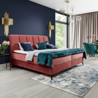 Polster Design Bett Luxus Doppel Hotel Betten Ehe Schlaf Zimmer Textil 180x200cm