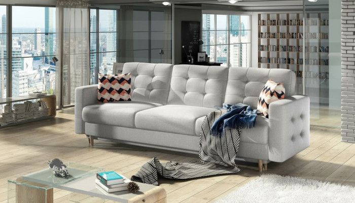 Sofa Dreisitzer Klassische Couch Polster 3 Sitzer 100% Textil Couchen Stoff Neu