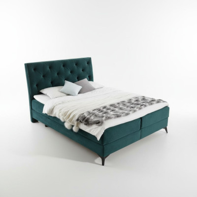 Luxus Boxspring Bett Stoff Hotel Grün Betten Schlafzimmer Möbel Design Samt Neu