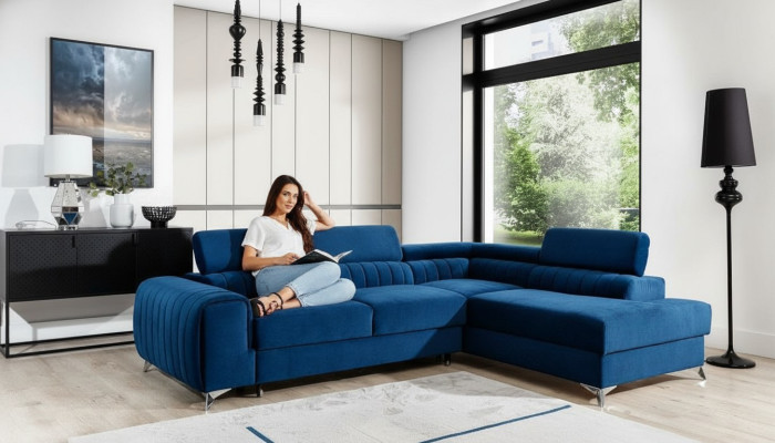 Sofa mit Bettkasten & Schlaffunktion Ecksofa Stoffcouch Textil Couch Sofas Neu