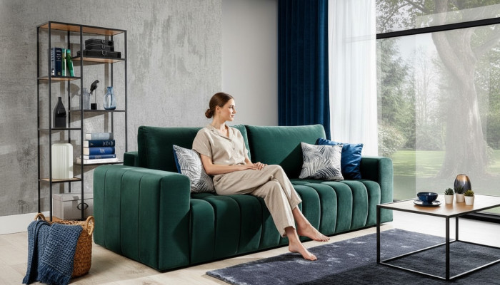 Klassische Dreisitzer Couchen Polster Sofa 3Sitzer Textil Couchen Stoffsofa Neu