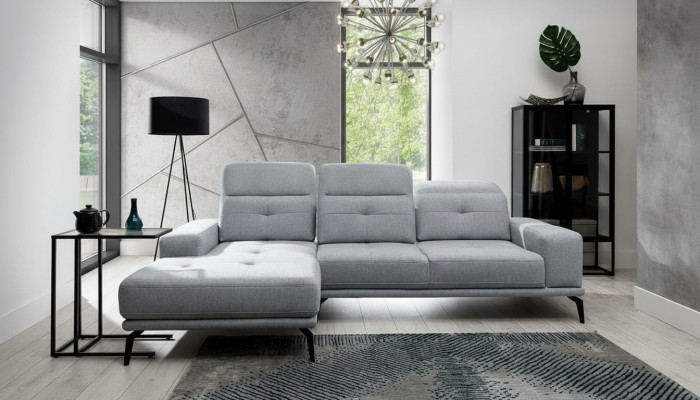 L Form Ecksofa Stoff Sitz Garnitur Designer Wohnlandschaft Textil Couch Sofa Neu