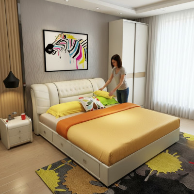 Luxus Schlafzimmer Bett Polster Doppel Betten 180x200 Möbel designer Einrichtung