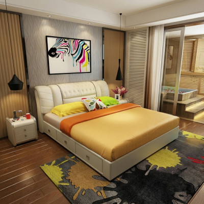 Luxus Schlafzimmer Bett Polster Doppel Betten 180x200 Möbel designer Einrichtung