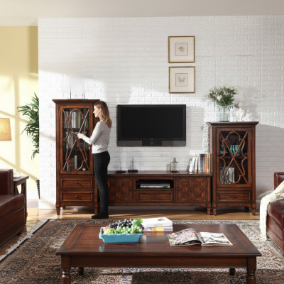 Wohnwand Sideboard Design 2x Schrank rtv Lowboard Anrichte 3 tlg. Set Vitrine