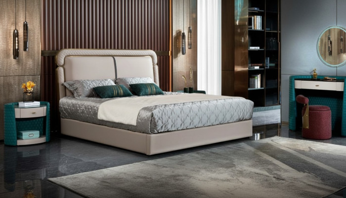 Schlafgarnitur Konsolentisch Hocker Nachttisch Bett Schlafzimmer Möbel