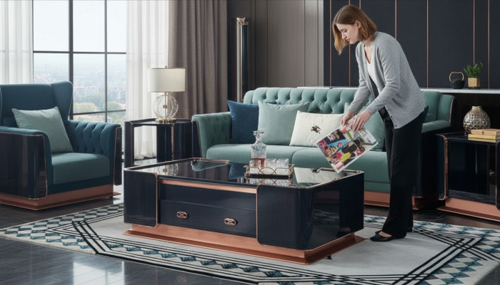 Couchtisch Holz Braun Edle Tische Modern Design Möbel Luxus Wohnzimmer