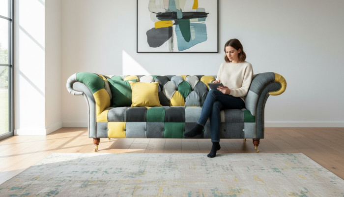 Chesterfield Mehrfarbig Wohnzimmer Modern Design Couchen Sofa Neu Kreative Möbel