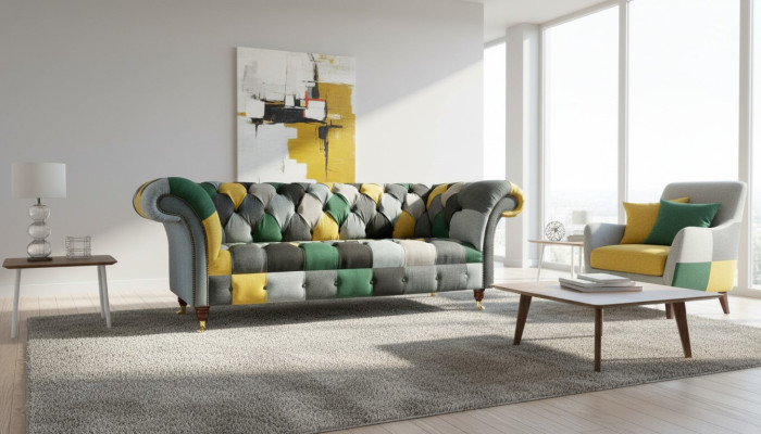 Chesterfield Mehrfarbig Wohnzimmer Modern Design Couchen Sofa Neu Kreative Möbel