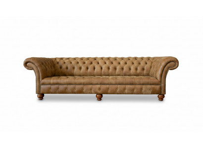 Chesterfield 4 Sitzer Hellbraun Modern Design Couchen Leder Sofa Kreative Möbel