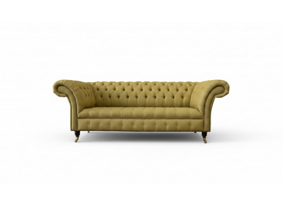 Chesterfield 3 Sitzer Gelb Wohnzimmer Design Couchen Polster Sofa Sofas Textil