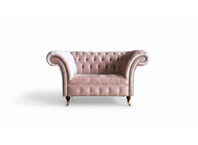 Chesterfield Sessel Rosa Textil Wohnzimmer Modern Design Kreative Möbel Neu