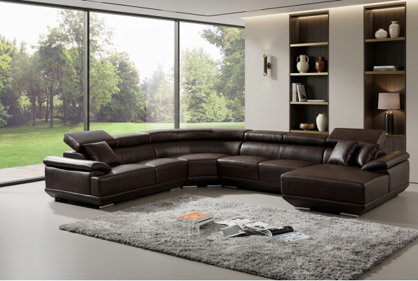 Wohnlandschaft Ecksofa Ledersofa mit USB,Sofa Couch Polster Sitz Eck Garnitur
