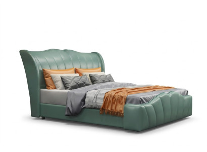 Klassisches Bett Ehebett Doppelbett Lederbett Chippendale Schlafzimmer