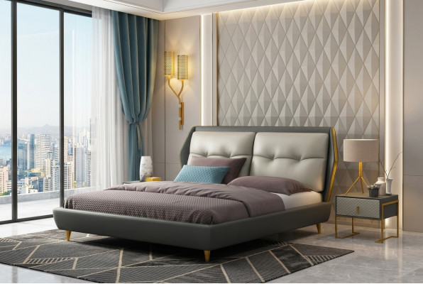 Design Leder Bett Luxus Polster Betten 180x200 Möbel Schlafzimmer