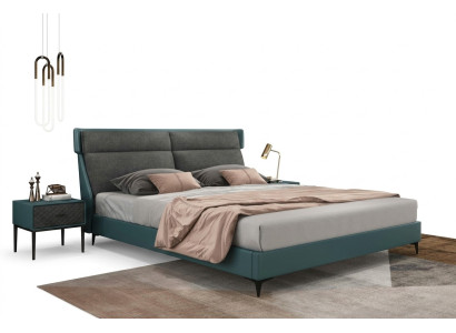 Klassisches Luxus Betten Polster Leder Textil Hochwertiges Schlafzimmer Bett Neu